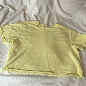 Yellow cropped plain top